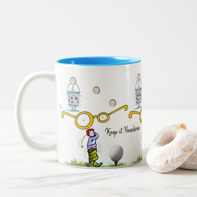 Caneca De Café Em Dois Tons Mug Mantenha-o bonitão (Com Donut)