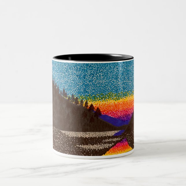 Caneca De Café Em Dois Tons Mug - Montanha Sunset (Centro)