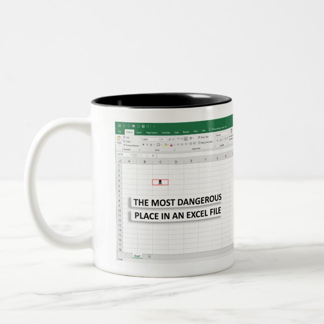 Caneca De Café Em Dois Tons Mug Motivacional de Trabalho do Excel (Esquerda)