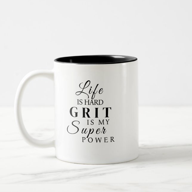 Caneca De Café Em Dois Tons Mug Motivacional Empoderador GRIT (Esquerda)