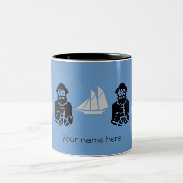 Caneca De Café Em Dois Tons Mug - Navios e marinheiros (Centro)