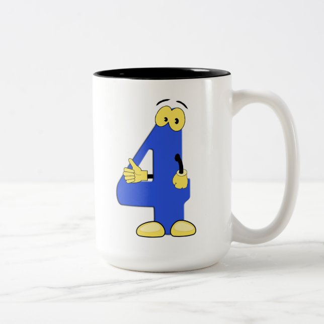 Caneca De Café Em Dois Tons Mug Numerado (Direita)