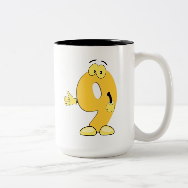 Caneca De Café Em Dois Tons Mug Numerado (Direita)
