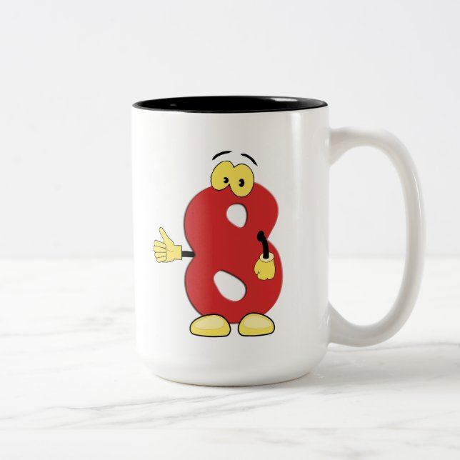 Caneca De Café Em Dois Tons Mug Numerado (Direita)