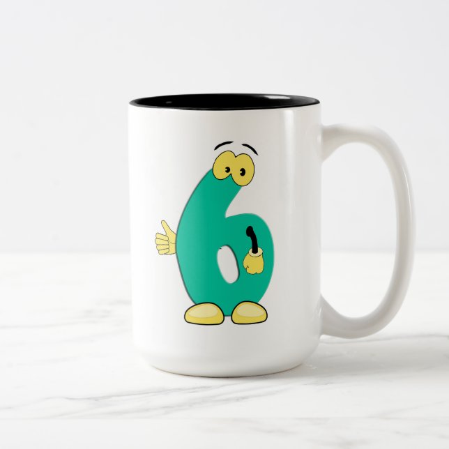 Caneca De Café Em Dois Tons Mug Numerado (Direita)