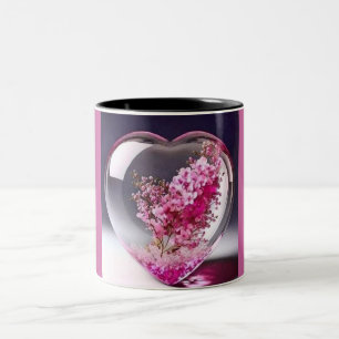 Caneca De Café Em Dois Tons Mug of Affection: Floral Heart Design para Café e
