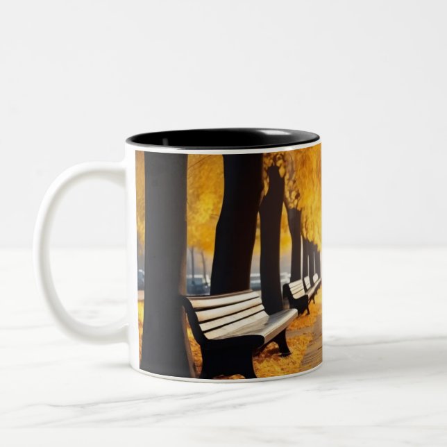 Caneca De Café Em Dois Tons Mug, outono de design (Esquerda)