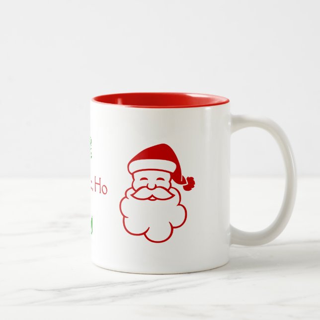 Caneca De Café Em Dois Tons Mug - Papais noeis e Holly (Direita)