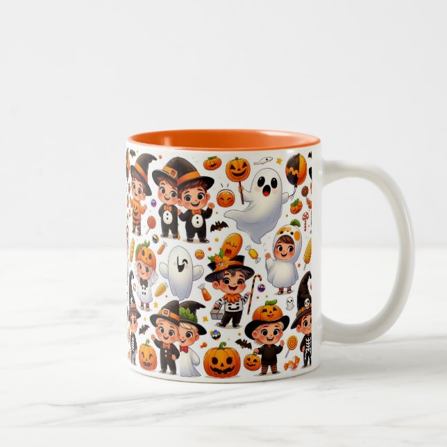 Caneca De Café Em Dois Tons Mug para as crianças "Boo Bonitos Brews: Diversão  (Direita)