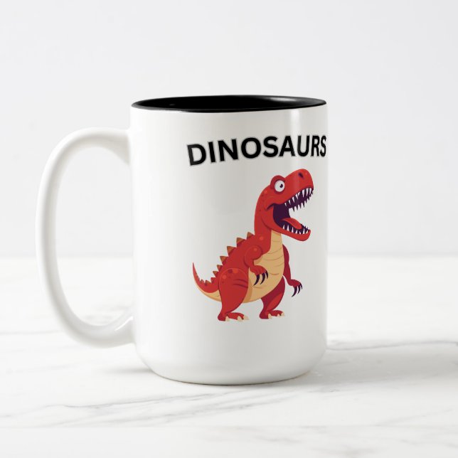 Caneca De Café Em Dois Tons Mug para dinossauros (Esquerda)