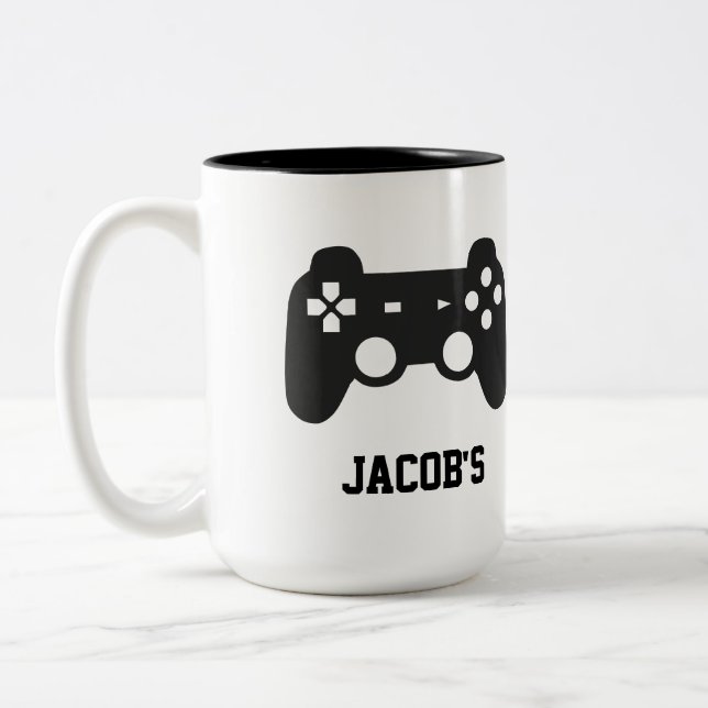Caneca De Café Em Dois Tons Mug para o jogador na casa, personalizado. (Esquerda)