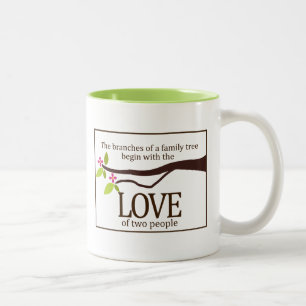 Caneca De Café Em Dois Tons Mug Personalizado De Amor Com Árvore Familiar