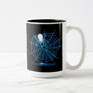 Caneca De Café Em Dois Tons Mug personalizado de aranha preto e azul