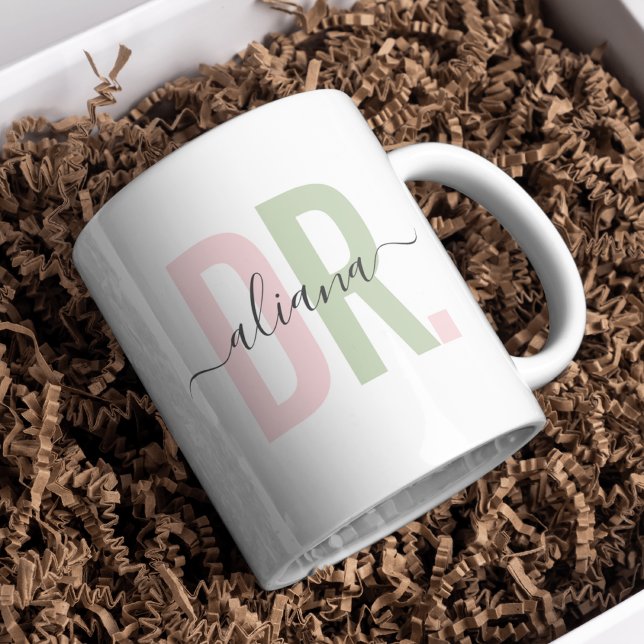 Caneca De Café Em Dois Tons Mug Personalizado de Nome Personalizado do Médico  (Criador carregado)