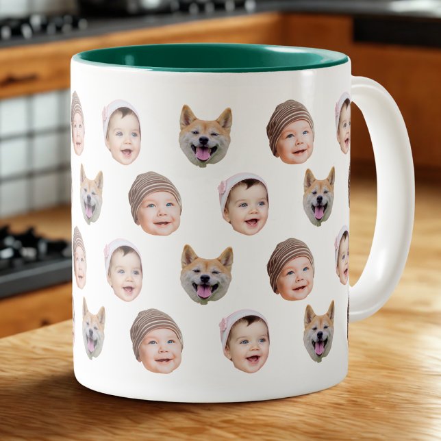 Caneca De Café Em Dois Tons Mug Personalizado De Rosto De Bebê, Família Person (Criador carregado)
