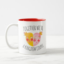 Caneca De Café Em Dois Tons Mug Personalizado - Juntos somos um Coupl do Reino