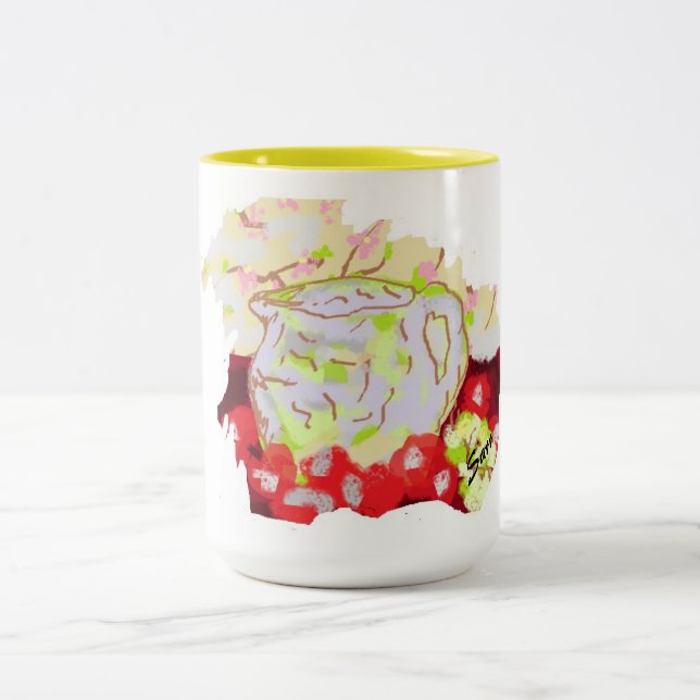 Caneca De Café Em Dois Tons Mug " Pitcher com Fruta (Centro)