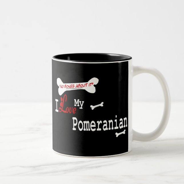 Caneca De Café Em Dois Tons Mug Pomeraniano (I Love) (Direita)
