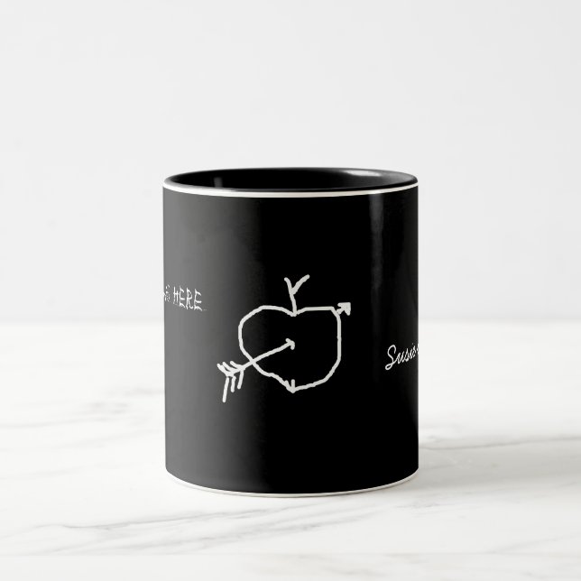 Caneca De Café Em Dois Tons Mug - quadro-negro com texto (Centro)