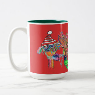 Caneca De Café Em Dois Tons mug-r1 de férias com alpacas quirky