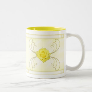 Caneca De Café Em Dois Tons Mug Rosa Amarelo
