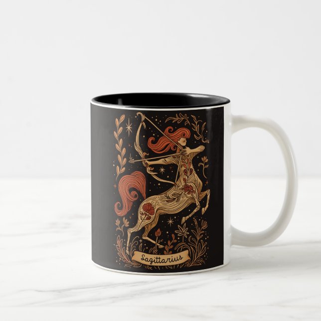 Caneca De Café Em Dois Tons Mug Sagittarius Celestial (Direita)