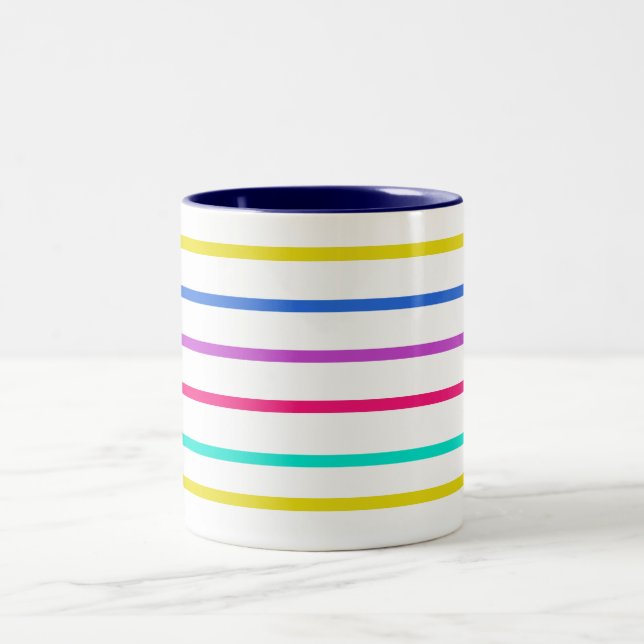 Caneca De Café Em Dois Tons Mug striped multicolor (Centro)