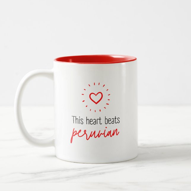 Caneca De Café Em Dois Tons Mug: This heart beats peruvian (Esquerda)