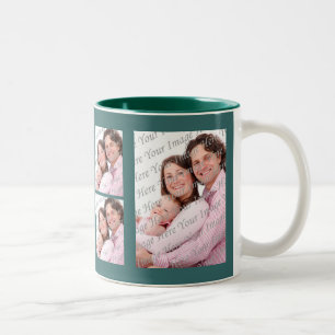 Caneca De Café Em Dois Tons Mug Verde de Foto Personalizado