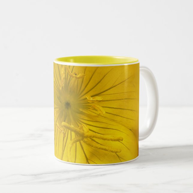 Caneca De Café Em Dois Tons Mug Yellow Bokeer Flower (Frente Esquerda)