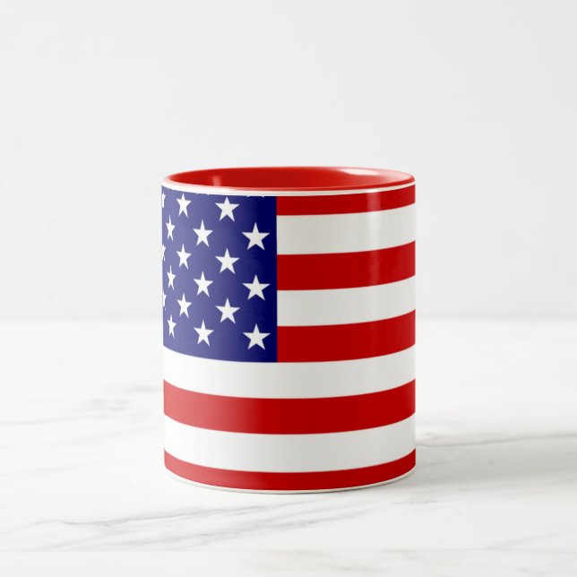 Caneca De Café Em Dois Tons Mugcnt Flag dos EUA (Centro)
