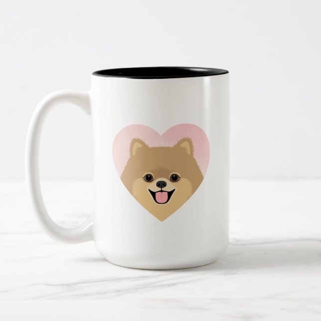 Caneca De Café Em Dois Tons Mugs da Pomerânia (Esquerda)