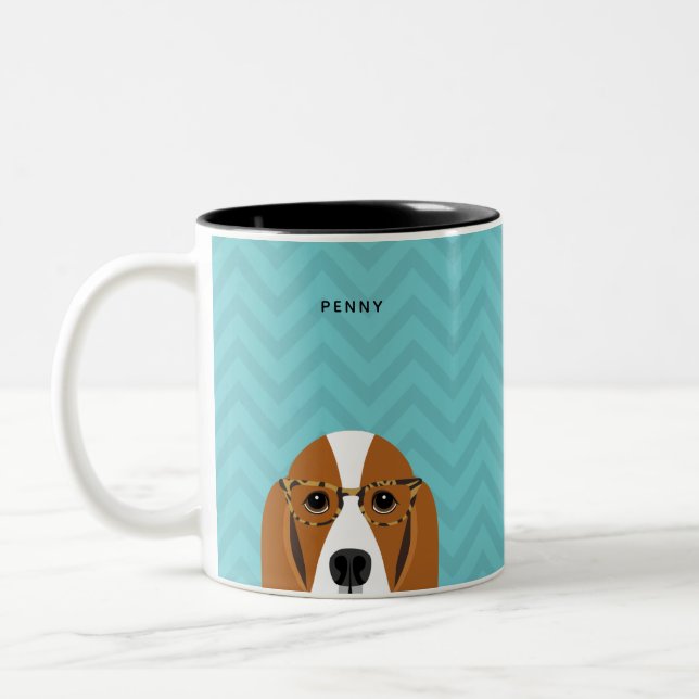 Caneca De Café Em Dois Tons Mugs de Caça-Basset (Esquerda)