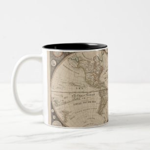 Caneca De Café Em Dois Tons Mugs do Mapa do Mundo Antigo
