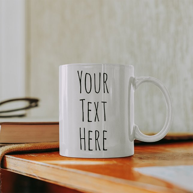 Caneca De Café Em Dois Tons Mugs Personalizados | Adicionar O Seu Próprio Text (Criador carregado)