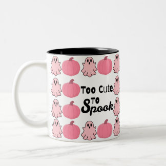 Caneca De Café Em Dois Tons Muito fofo para assustar no Halloween rosa