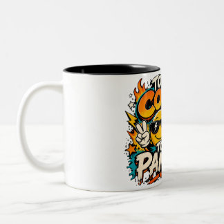 Caneca De Café Em Dois Tons Muito Legal Para Entrar em Pânico Design Gráfico D
