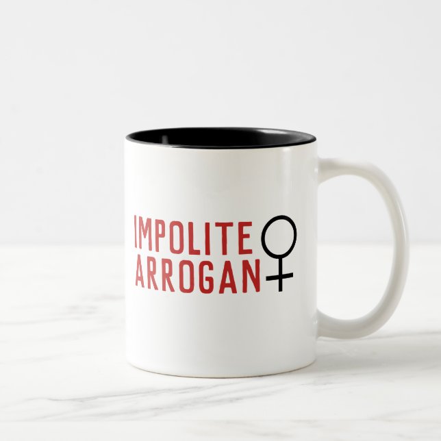 Caneca De Café Em Dois Tons Mulher Arrogante Impolita Símbolo 2 (Direita)