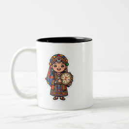 Caneca De Café Em Dois Tons Mulher Berbere Amazigue Kawaii Fofa