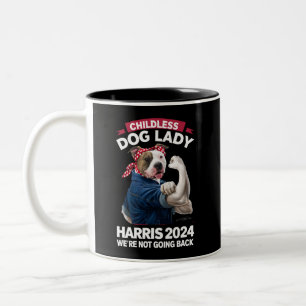 Caneca De Café Em Dois Tons Mulher De Cachorro Sem Filhos Está Votando A Eleiç