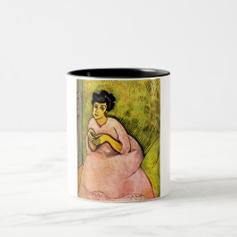 Caneca De Café Em Dois Tons Mulher de Rosa (Senhora Elegante) (Retrato feminin