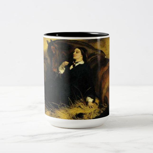 Caneca De Café Em Dois Tons Mulher e Cavalo (Centro)