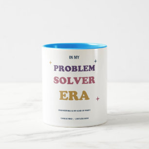Caneca De Café Em Dois Tons Mulher Engenheira da Era Solucionadora de Problema