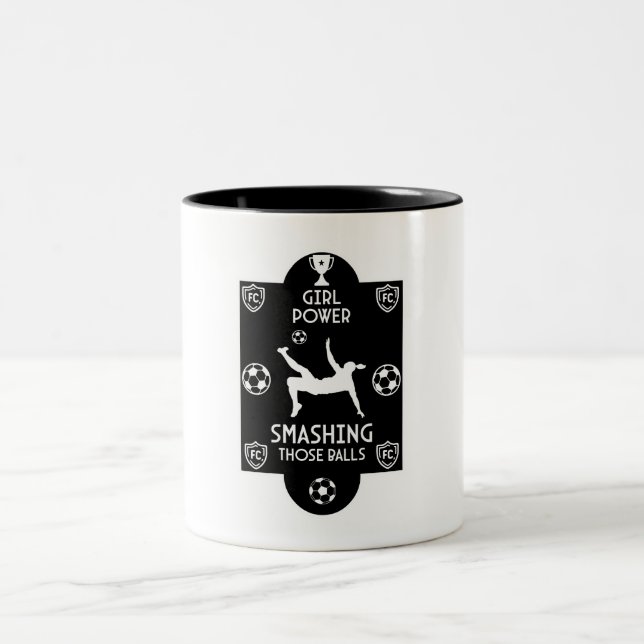 Caneca De Café Em Dois Tons Mulher: Futebol Britânico (Centro)