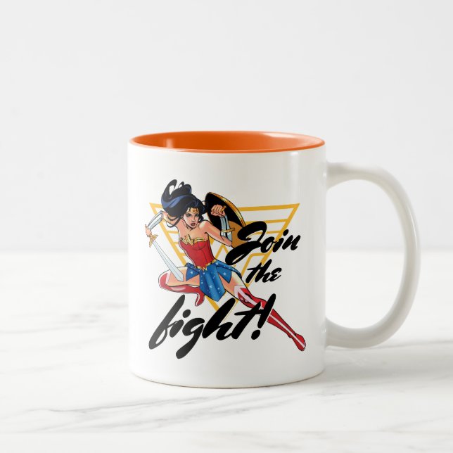 Caneca De Café Em Dois Tons Mulher Maravilha Com Espada - Junte-Se À Luta (Direita)