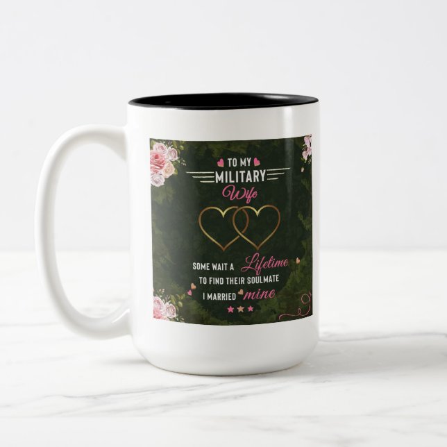 Caneca De Café Em Dois Tons Mulher-Militar Coffee Mug (Esquerda)