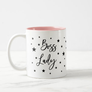 Caneca De Café Em Dois Tons Mulher negra do chefe