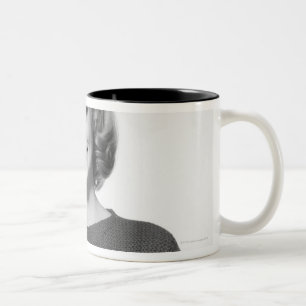 Caneca De Café Em Dois Tons Mulher que guardara o clube de golfe