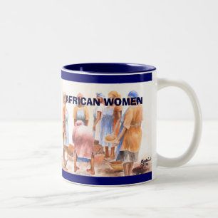 Caneca De Café Em Dois Tons Mulheres africanas 1a, mulheres africanas 1a,