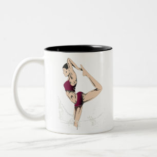 Caneca De Café Em Dois Tons Mulheres Fazendo Yoga